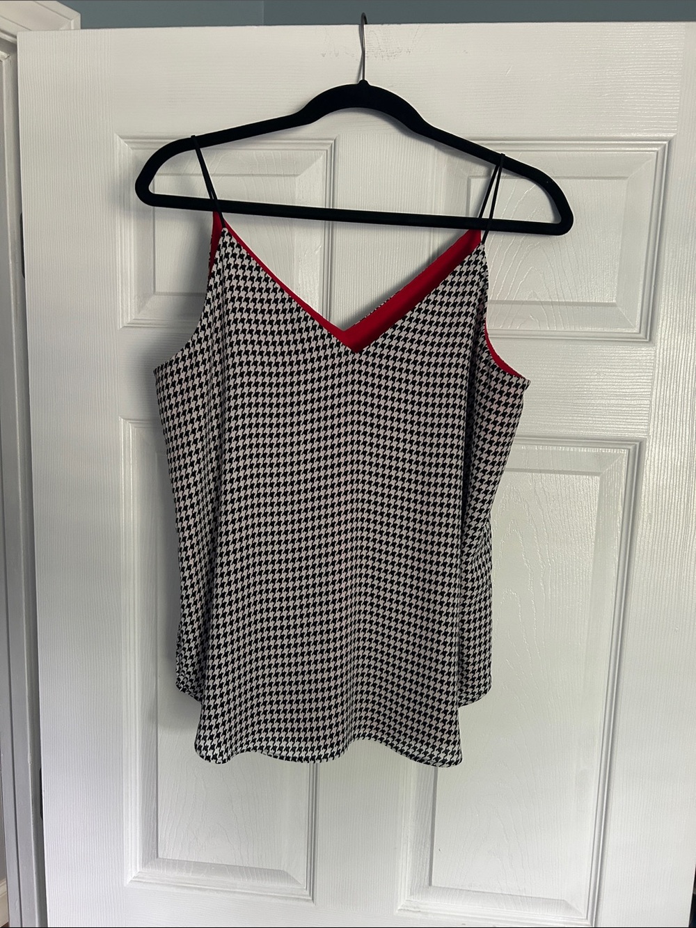 Express Black-and-White Cami with Red Inner Lining